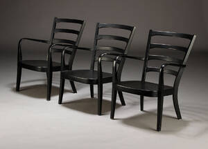 Fritz Hansen. Tre lænestole, 1940erne, model 2283 3