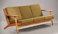 Hans J. Wegner, tre-pers. sofa, model Ge-290 af egetræ  