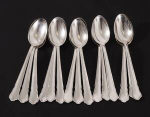 Kaffeskedar 14st, silver, Chippendale