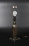 Just Andersen, bordlampe af diskometal, dessin nr. 1859
