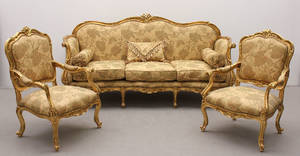 Salongsgrupp, 3 delar, rokokostil 3