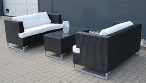 Udestuehavemøblement i polyrattan på rustfrit stel 3