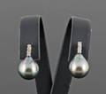 Tahitian diamond earrings in gold approx. 0.05ct 2