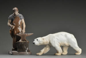 Bing og Grøndahl, to porcelænsfigurer. 2