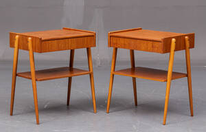 Dansk Møbelproducent Par sengeborde af teaktræ 2