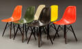 Charles Eames. Sæt på seks skalstole, multicolor, model DSW. 6 