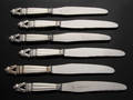 Georg Jensen KongeAcorn. Seks knive med skafter af sterlingsølv 6 