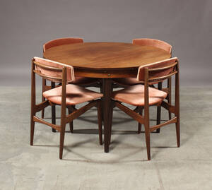 Dansk møbelproducent. Spisebord samt stole, palisander 5