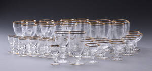 Lyngby Glasværk. Mågeglas med guldkant 49