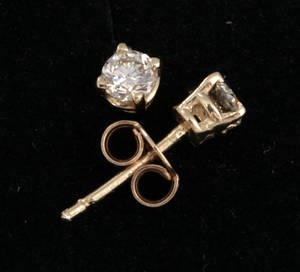 Diamant ørestikker, ca. 0.40 ct.