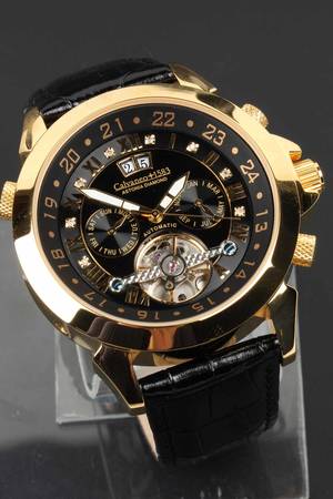 Calvaneo 1583, model Astonia Diamond Gold, Herrearmbåndsur.