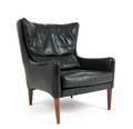 Lounge Sessel der 195060er Jahre in schwarzem Leder