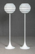 Par Manhattan standerlamper, hvidlakeret aluminium 2
