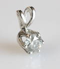 Brillantvedhæng, 14 kt rhodineret guld, 0.30 ct.