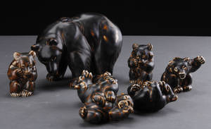 Knud Kyhn. Samling figurer, stentøj. Kgl.P. III-IV. sort.