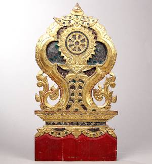 Udsmykning fra polsk brudevogn af bemalet træ, 1900-tallet