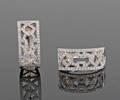 Diamond earrings in 14kt. gold, approx. 0.45ct 2