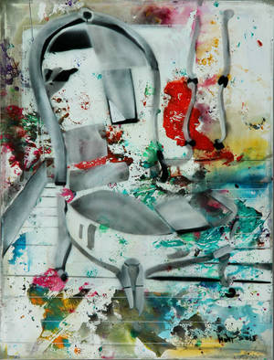 Bjarni Wilhelm Mohr. Stolen 2013. Akryl på lærred 