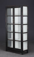 Vitrineskab, sort antikbemaling