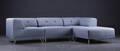 Nomad DOT modulsofa, lysegrå med mørkelilla knapper 