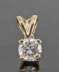 Pendant in 14k set with brilliant cut diamond 0.38 ct 