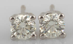 Earrings in 14k set with brilliant cut diamonds 0.64 ct  This lot has been put up for resale under the new lot no. rnrn4586212