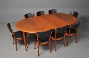 Søren Willadsens eft. bord med 8 stole teak 11
