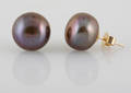 Gold cultured fresh water pearl earrings 2.