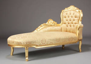 Chaiselong, forgyldt træ