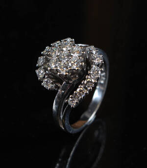 Brillantring 14 kt. hvidguld, 1.17 ct. 