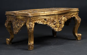 Sofabord, guldfarvet træ. 2021 årh. 