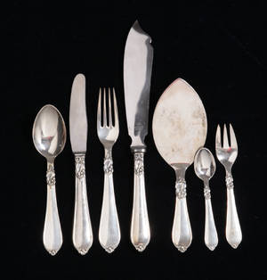 Hertha bestiksæt af sølvplet. Cohr. 50