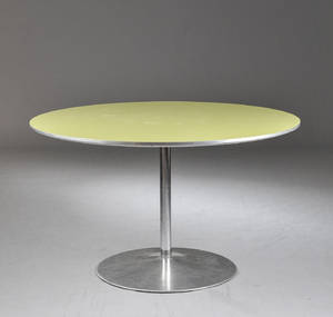 Arne Jacobsen  Verner panton. Cirkulært bord med grøn laminat 
