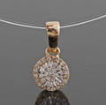 Pendant in 9k set with eight cut diamonds 0.20 ct 