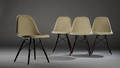 Charles og Ray Eames. Fire skalstole af glasfiber med Girard forsidepolstring. 4
