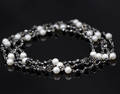 Diamant og perle collier.