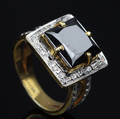 Diamant og zirkon ring.