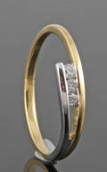 Diamond ring, 18kt. bi-colour gold, approx. 0.09ct..