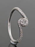 Diamond ring, 18kt. white gold, approx. 0.20ct. 