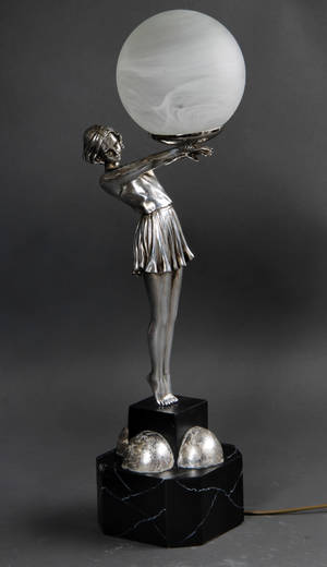 Bordlampe, art deco-stil, 1900-tallet