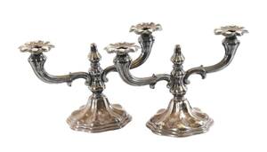 Kandelabrar ett par, nysilver, 1900-tal