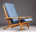 Hans J. Wegner Lænestol model GE-375 af egetræ 