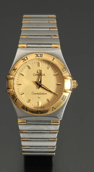 Omega Constellation. Dameur af guld og stål