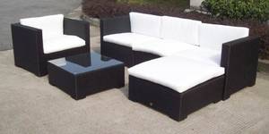 Mayfame. Udestuehavemøbler i sort polyrattan 