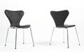 Arne Jacobsen. Par stole syveren  model 3107. Ny højde 2