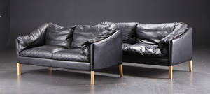 Stouby. Sofagruppe. To og tre-pers. sofaer, læder 2