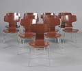 Arne Jacobsen. 11 T-stole, model 3103, brune 11