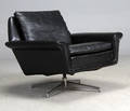 Dansk møbelproducent. Hvilestol i sort læder