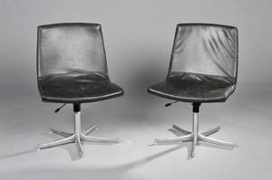 Walter Knoll, et par kontorstole, sort læder. 2