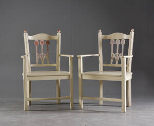 Karmstolar ett par jugend 1900-talets början 2